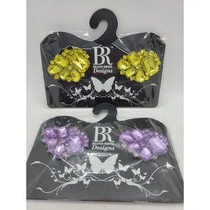 LOT OF 2 BRANDI RENEE DESIGNS RHINESTONE FLIP FLOP ADORNMENT BUTTONS